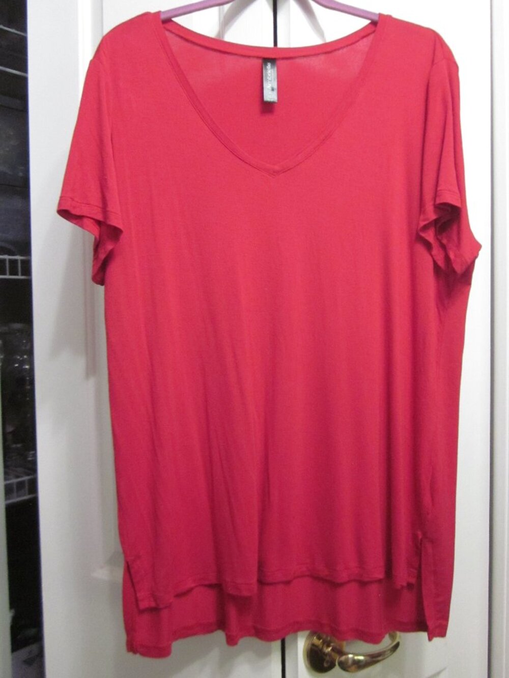 Ambrielle High Low Red Top Sz XL